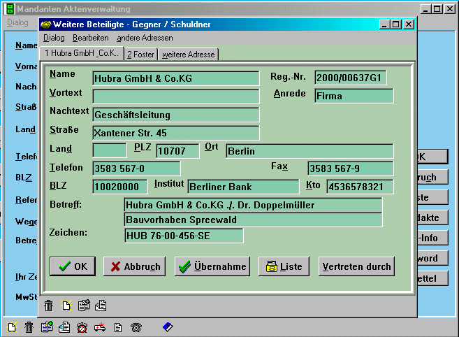 GKO Gesellschaft f�r Kanzlei-Organisation - Adressverwaltung