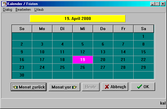 GKO Gesellschaft f�r Kanzlei-Organisation - Kalender / Fristen